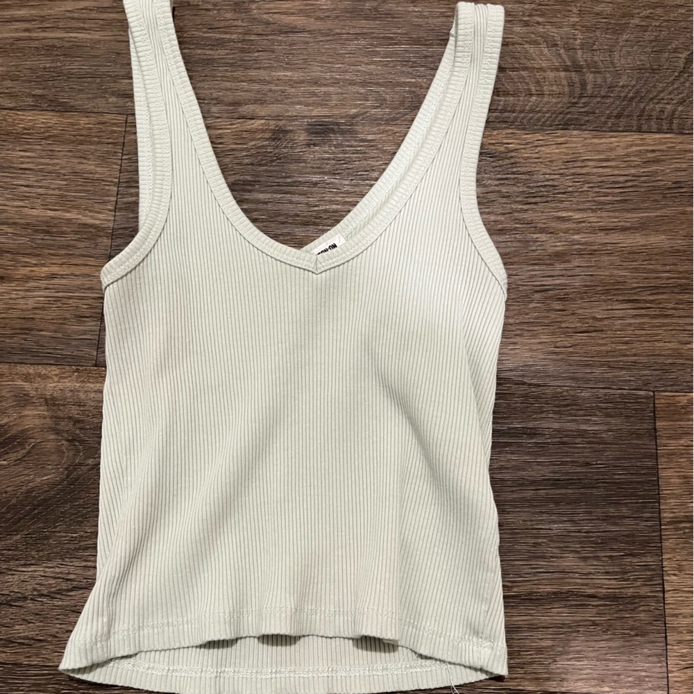 Cotton On Ribbed Light Green Tank Top